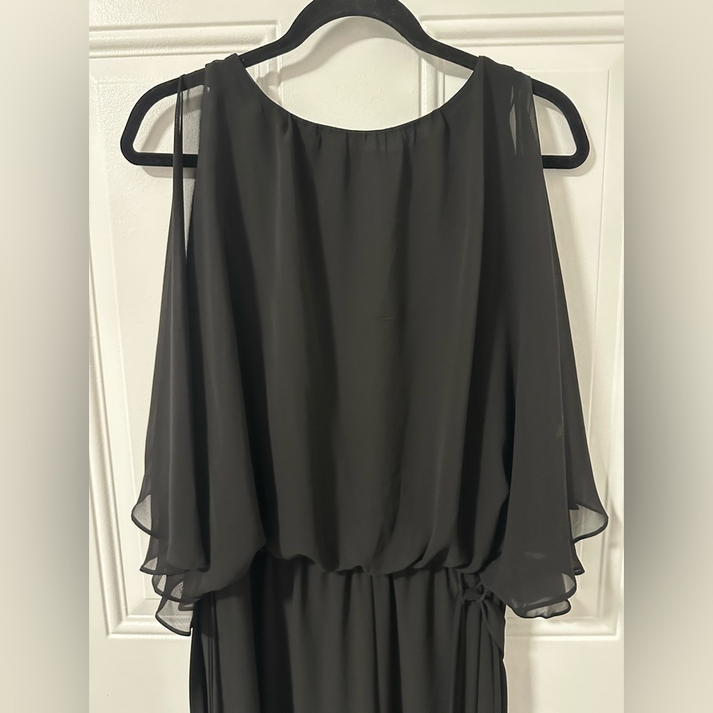 MSK Black Chiffon Overlay Jumpsuit Large NEW - Picture 6 of 16
